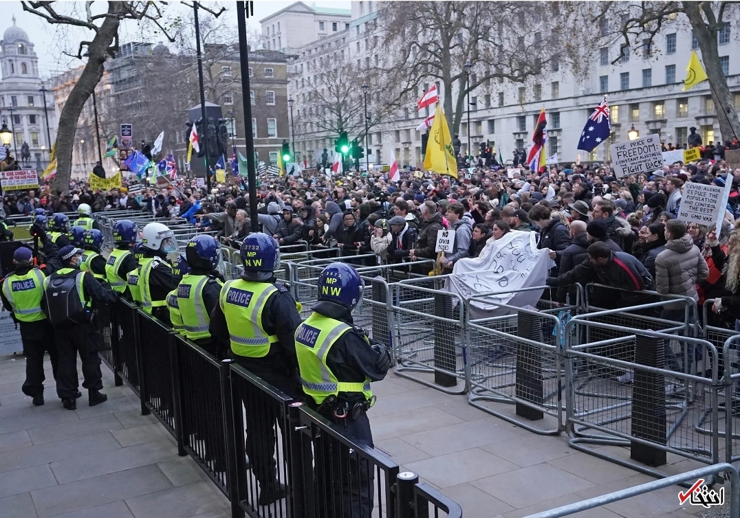 تظاهرات ضد واکسن در لندن به خشونت کشیده شد